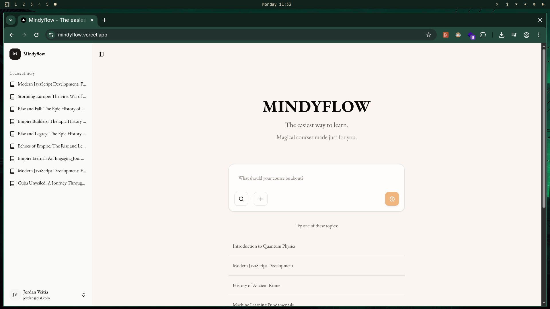 Screenshot of the app